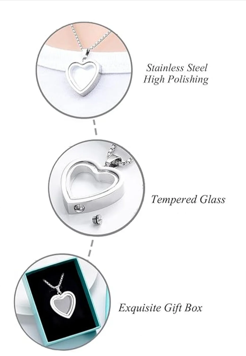Heart-Shaped Cremation Pendant