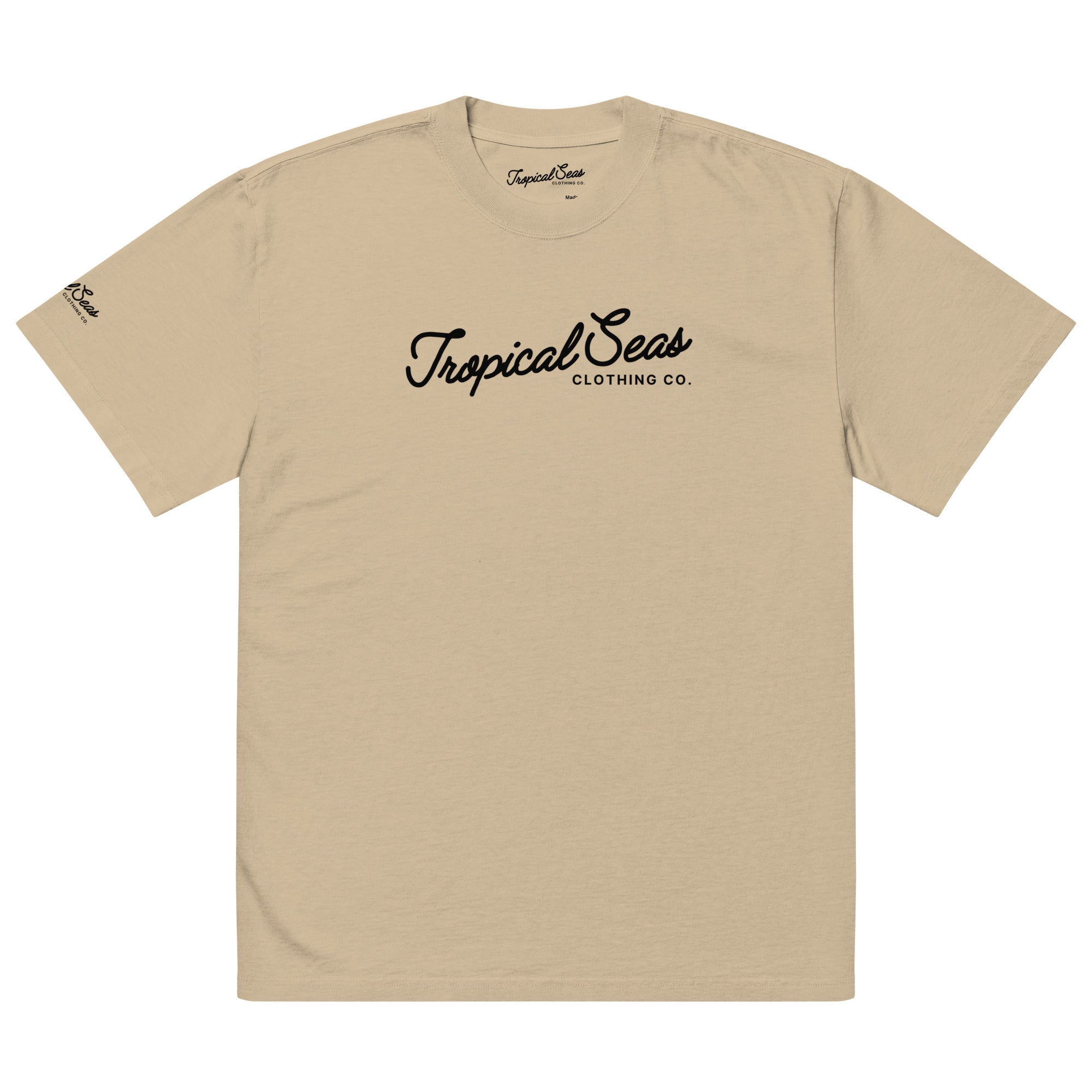 Oversized Tropical Seas Printed Faded T-shirt